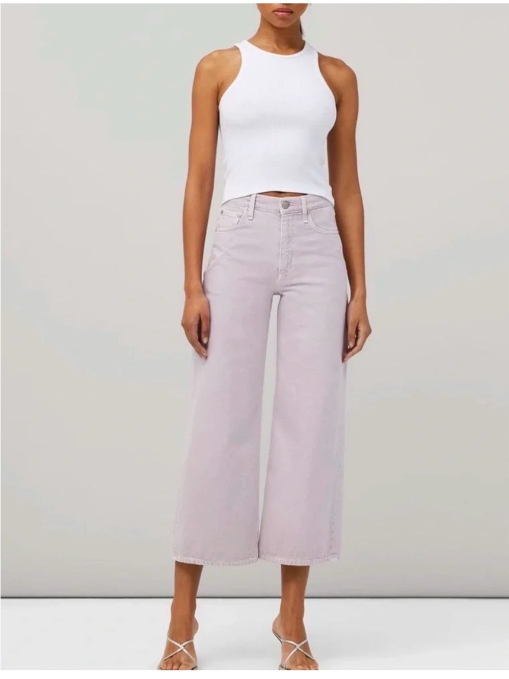 rag & bone Andi Wide-Leg Cropped Jeans lavender